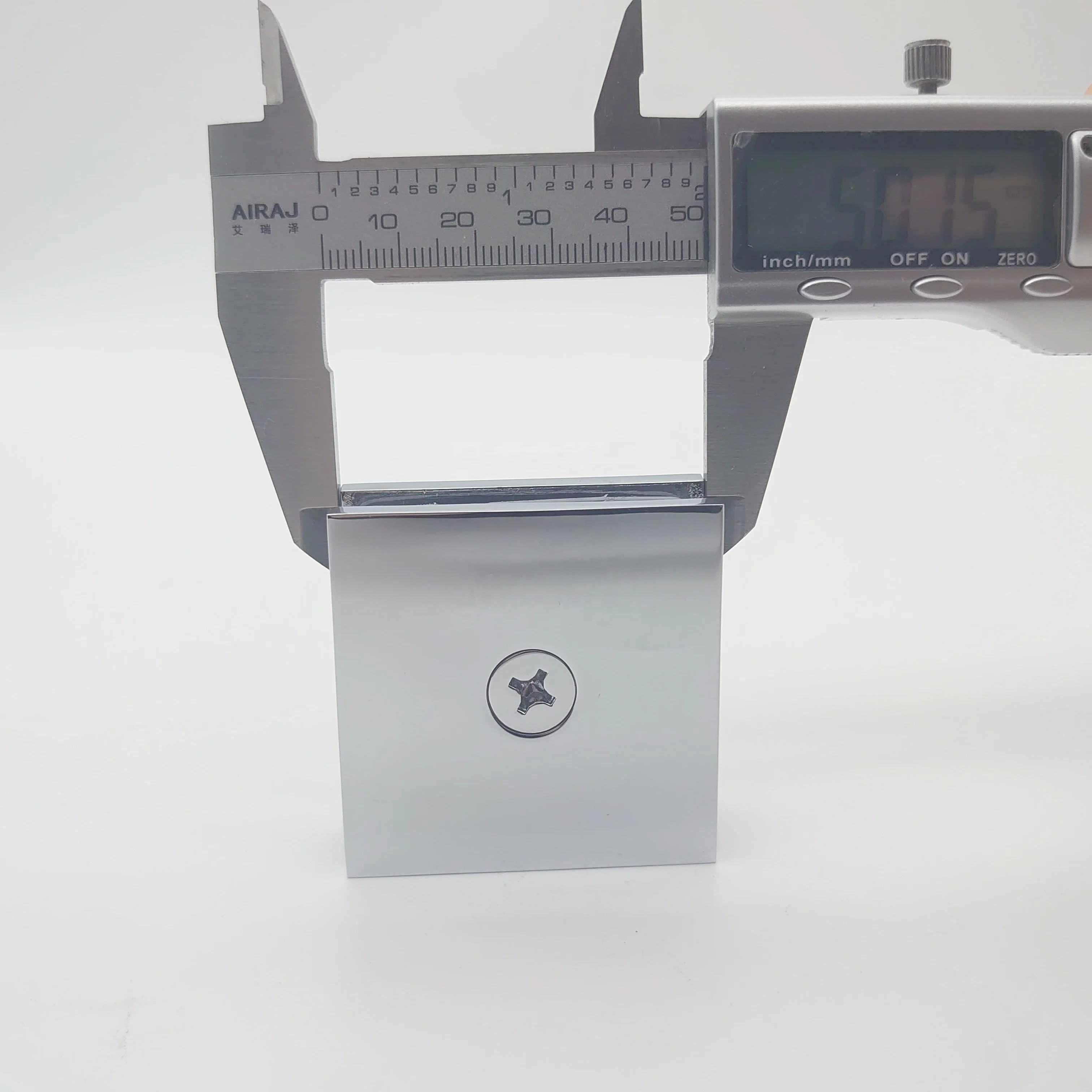 FENGZE Square Wall Mount Movable Clamp 0 Degree Brass Clamp for Frameless Shower Enclosure Sliding Door Clip