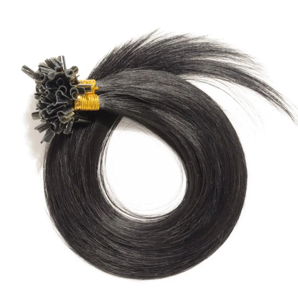 Pure Double Drawn K Tip Hair Extensions European Italian Virgin Human Hair Keratin U V Tip Hair Extension For Salon