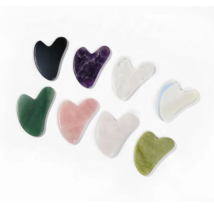 
Body Facial Gua Sha Board Scraping Massage Tool White Jade Guasha Stone 