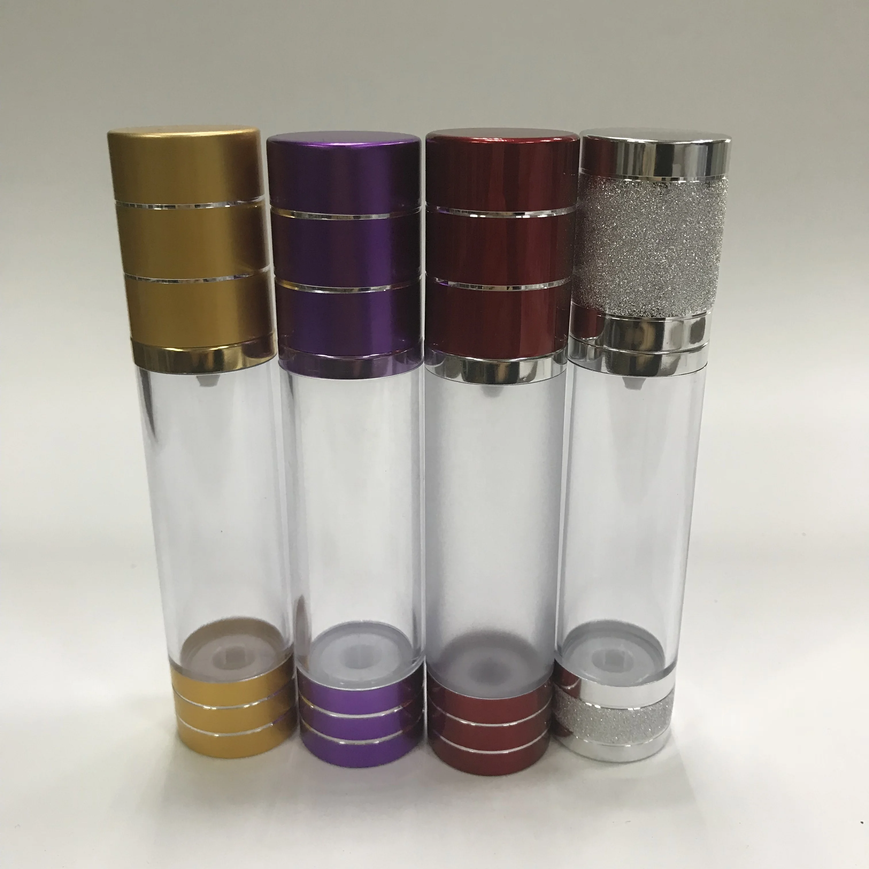 PP Plastic Type and Plastic Material 15ml 50ml twist up cosmetic airless bottle