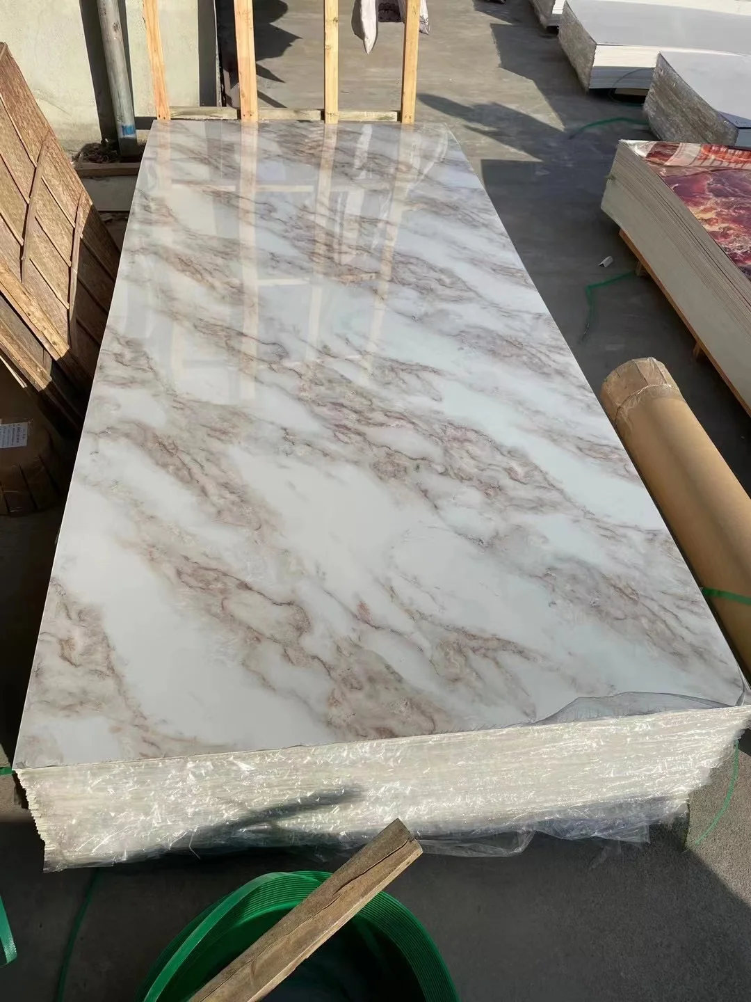 Wholesale Price high glossy marble PVC sheets carbon slate wall panels