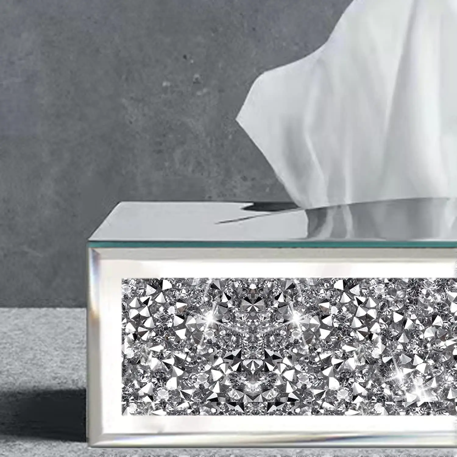 2023 Silver Tissue Box Cover Luxury diamond Tissue Holders for Bathrooms Dresser Vanity Box Gold for Home Living Room Bathroom