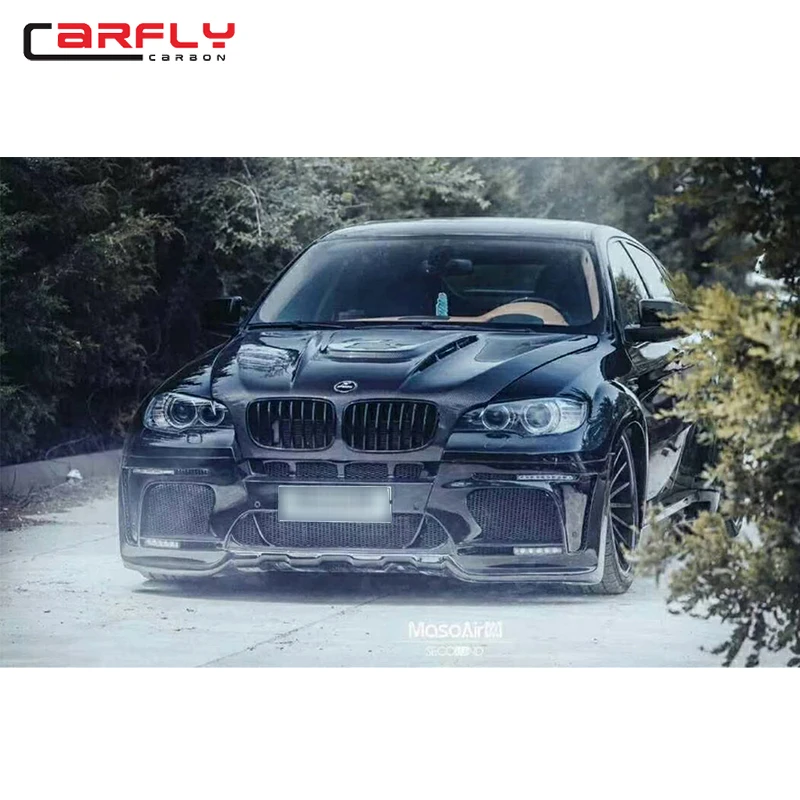 H Style Carbon Fiber Car Engine Bonnet Hood for  X6 e71