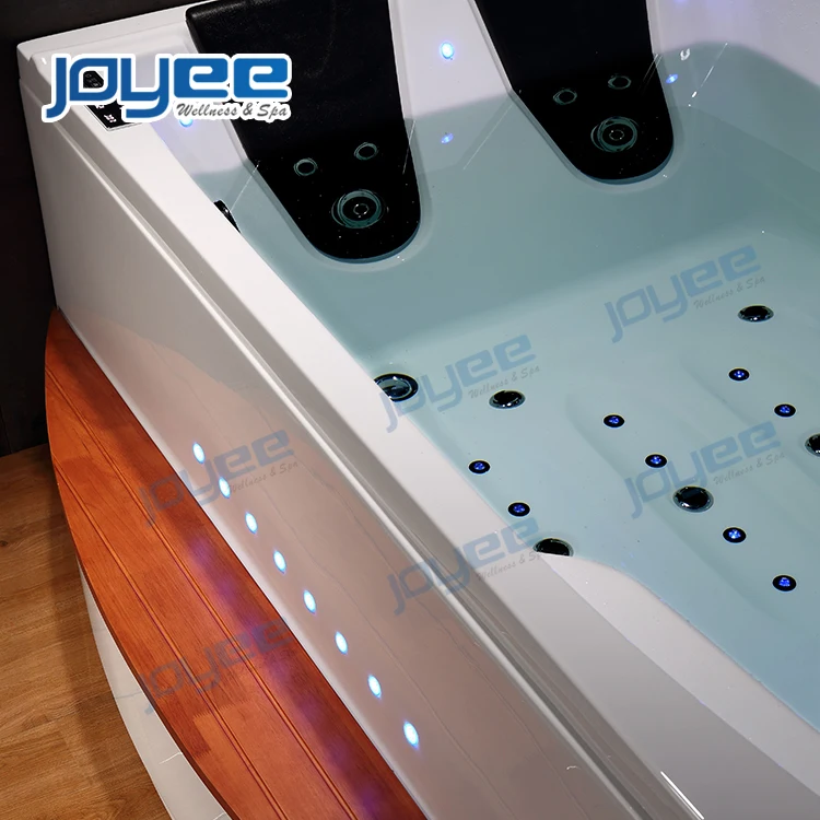 JOYEE luxury bath bathtub/ spa hot tub/ shower combo wooden intex whirlpool 2 person China indoor jakuzi hot tubs with step