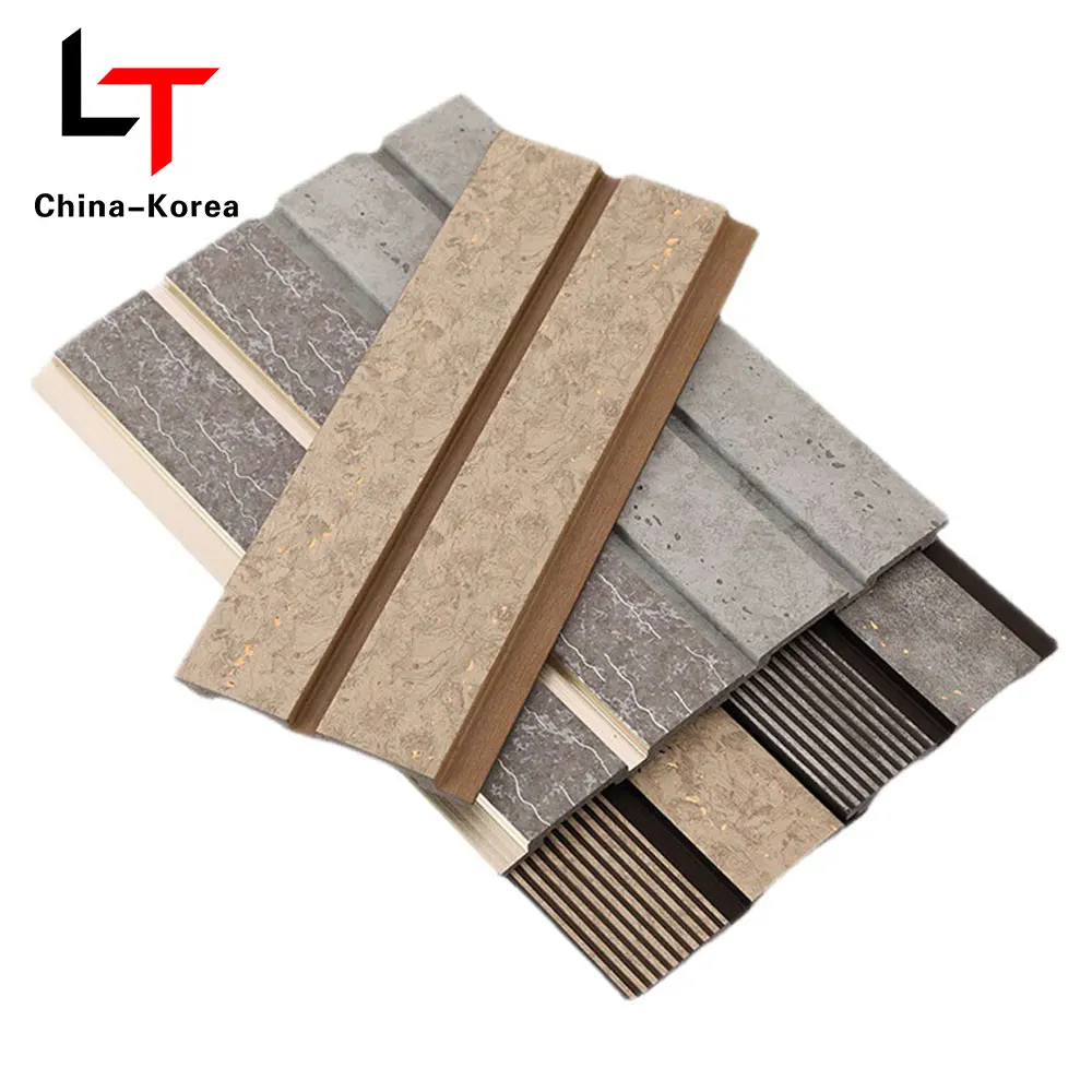 LT Factory Price PS WPC Alternative fluted wall panels For Hotel Interior And Exterior Decoration 3d Slat