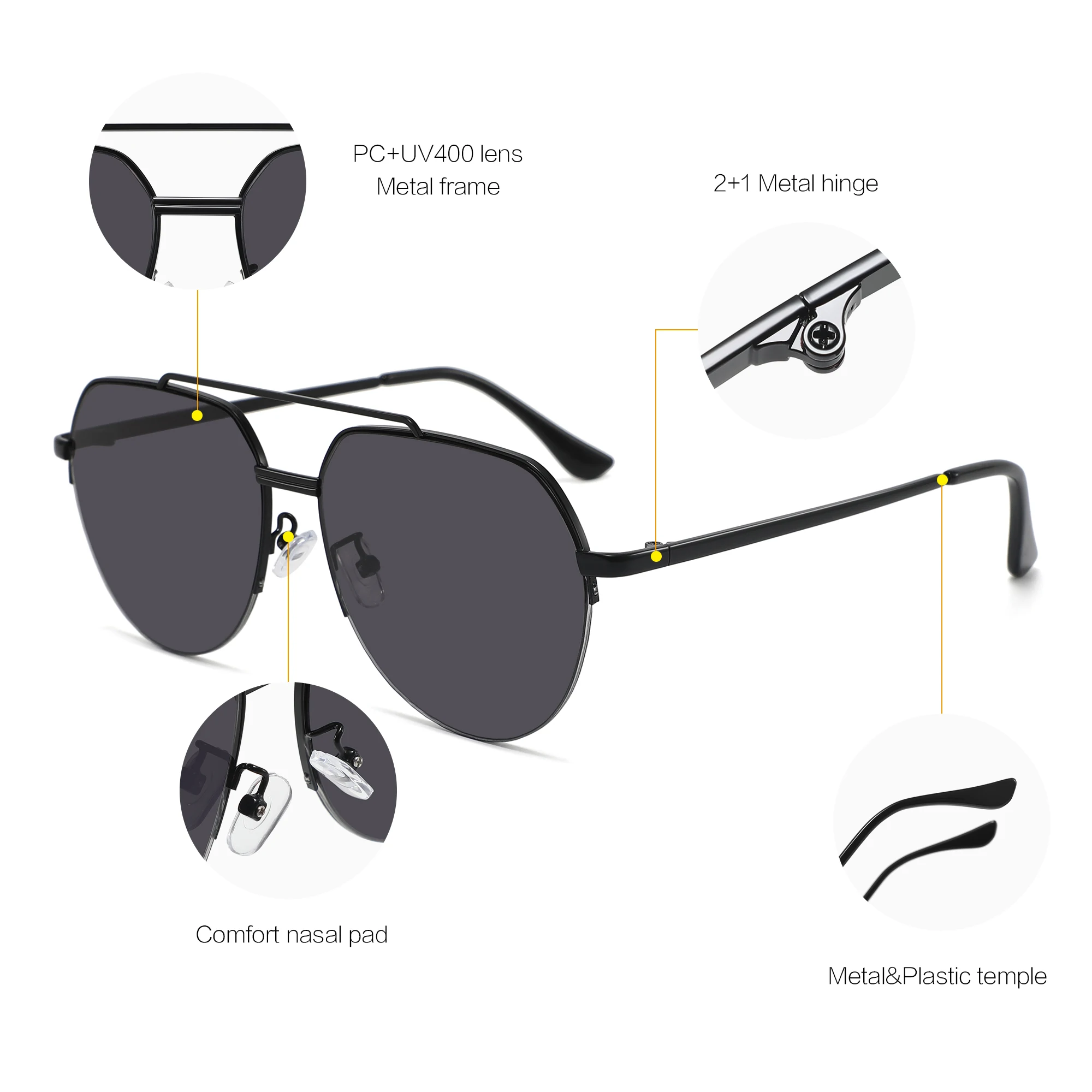 Famous brand manufacturer sunglasses metal frames uv 400 lens sun glasses for men custom designer sunglasses men