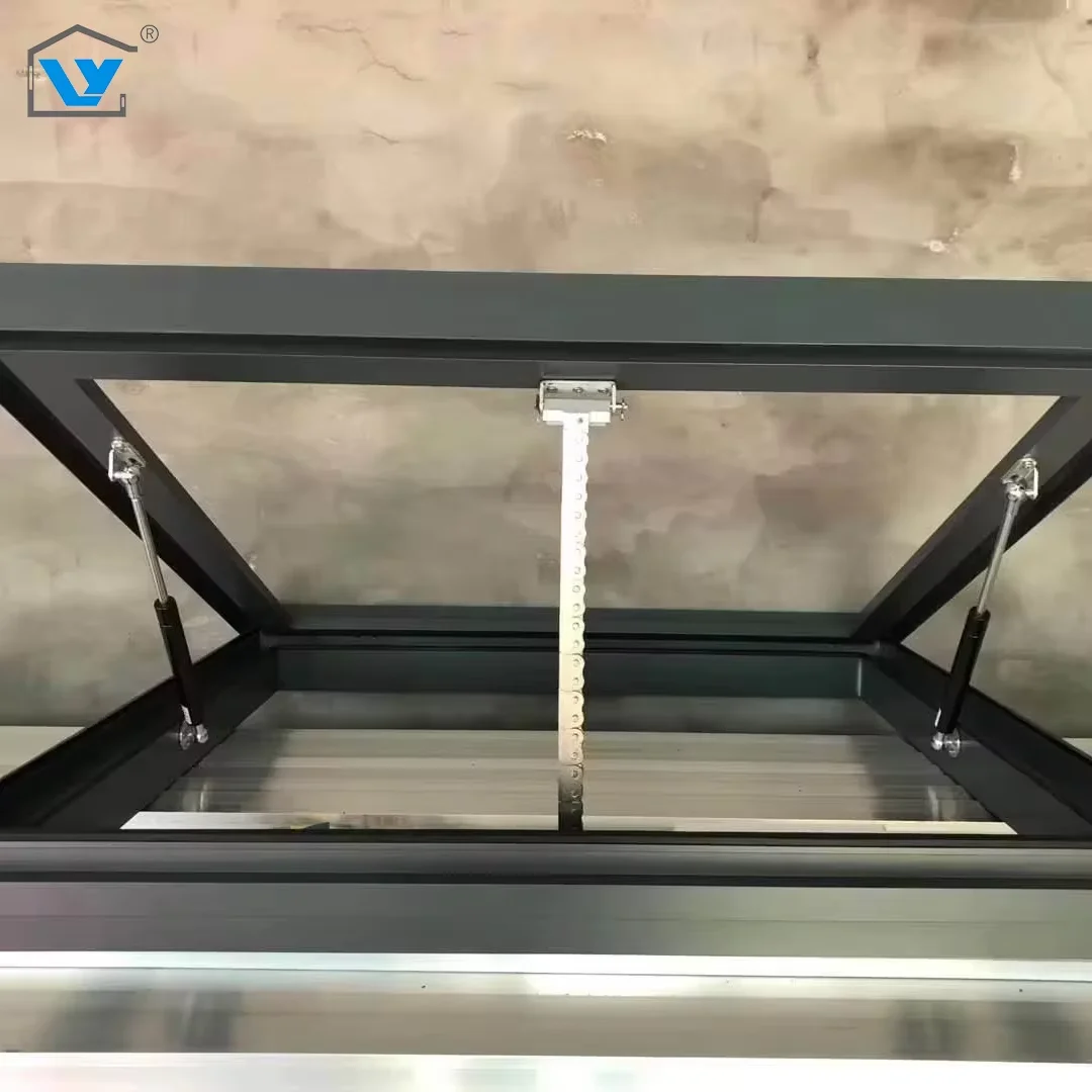 Ultra High Quality Aluminum Alloy Frame Skylight Windows Double Line Fixed Slimline Impact Low-E Glazed Vertical Industrial