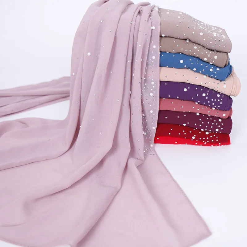 wholesale Custom Logo Cotton Hijab Palestine Women  Muslim Satin Scarf