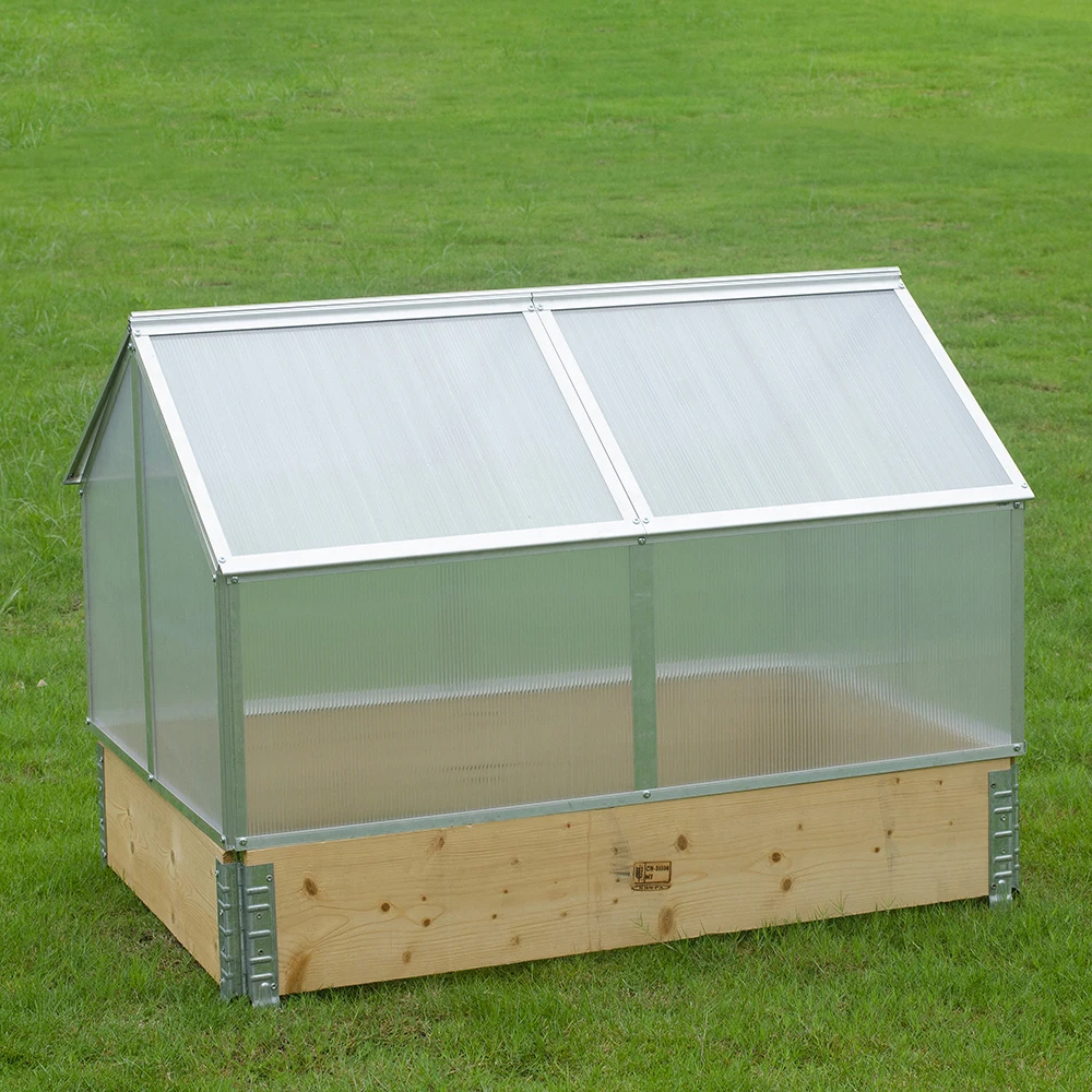 Aluminum with PC Sheet Garden Portable Cold Frame Mini Growing Greenhouse for planting bed