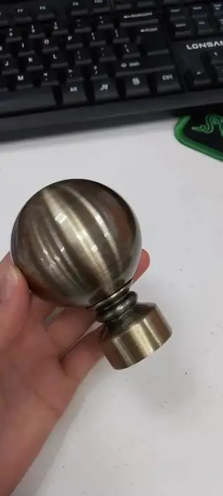 RTS 28mm diameter iron curtain rod finials double bracket and 6m threaded curtain rod black Russ nickel bronze gold in stock