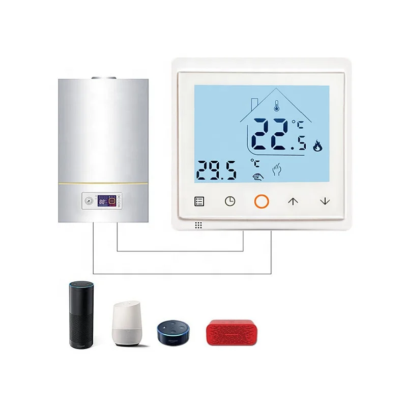 Tuya Wifi Heat Pump Thermostat Weekly Programming Digital Room Touch Screen Boiler Temperature Controller