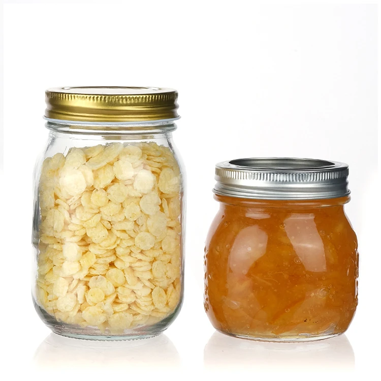 High-End Round 8oz 16oz 32oz Glass Mason Jars, Lids for Sophisticated Use