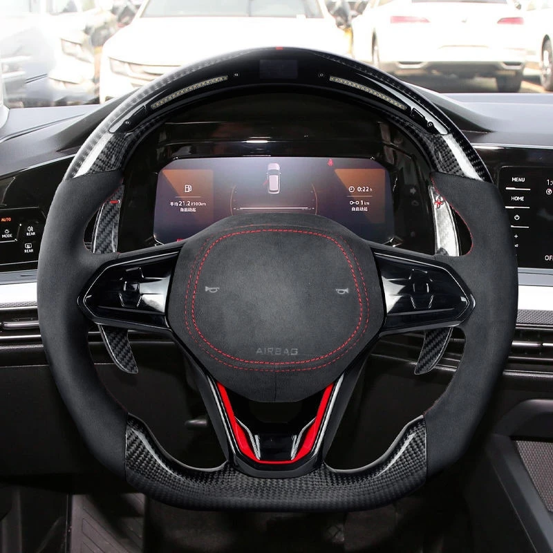Кожаное рулевое колесо из углеродного волокна для VW RS Golf GTI mk6 mk7 mk8 gti старая модель новой модели plug and play