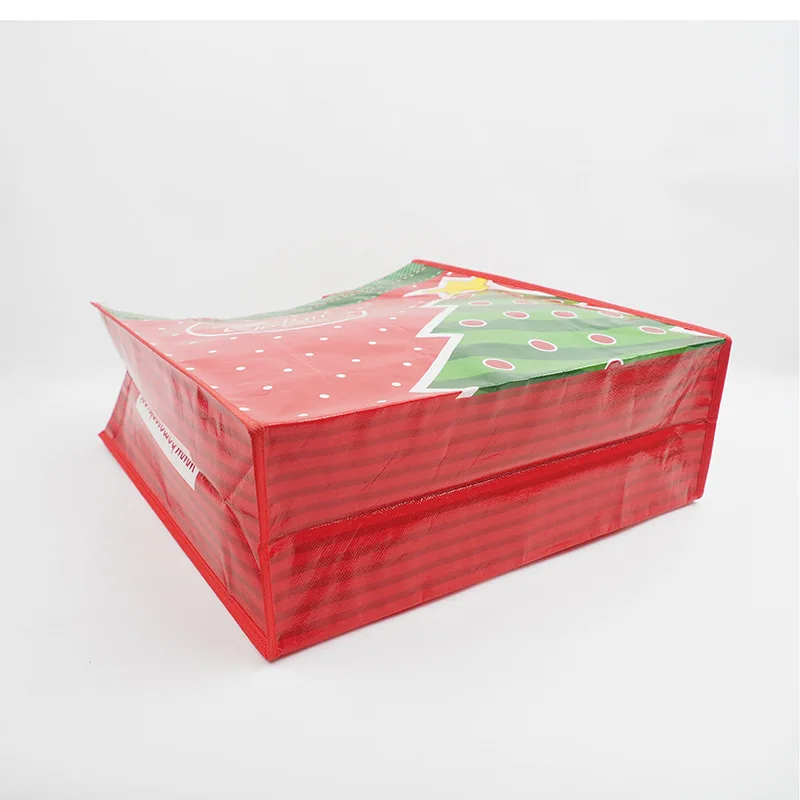 Friendly reusable grocery  Christmas gift bag nonwoven bags laminated non woven fabric carry shopping bag with custom print logo
