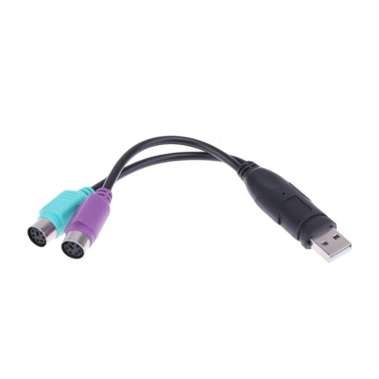 USB to PS2 Adapter Cable One In Two Support KVM Scanner Keyboard With Chip PS2 Switch Cable