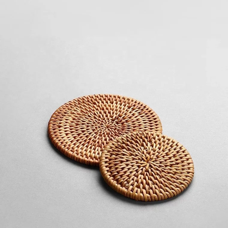 Manufacturer Wholesale Vietnam Rattan Cup Pot Tea Mat Eco-friendly Reusable Table Insulation Mat Tea Set Accessories