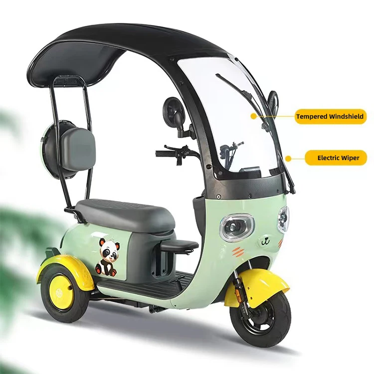 Manufacturer Electric Scooters 3 Wheels Rain-roof E-trike 650w 60v20ah 48v20ah Battery Electric Tricycles For Adults