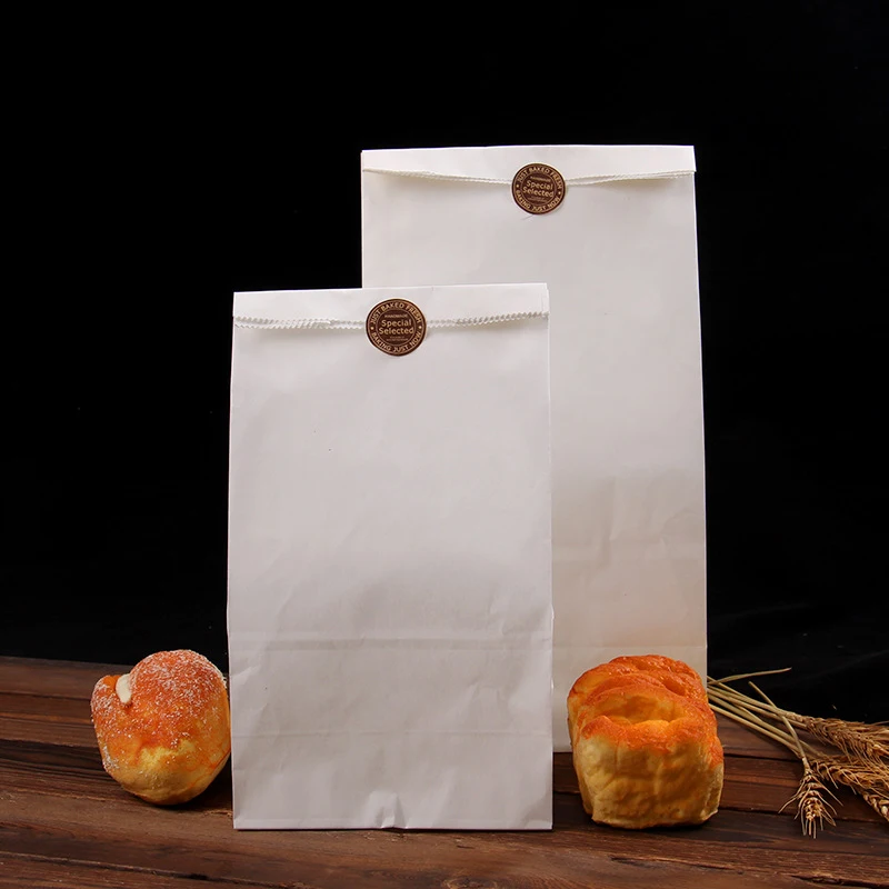 Custom print recycled white restaurant takeaway food to go takeout paper bag kraft take away paper bags with your own logo