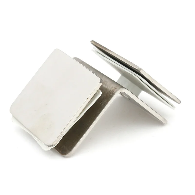 Factory Price Shower Room 90 Degree Polishing Square One Sided Shower Room Fixing Clip Glass Shower Door Clamp