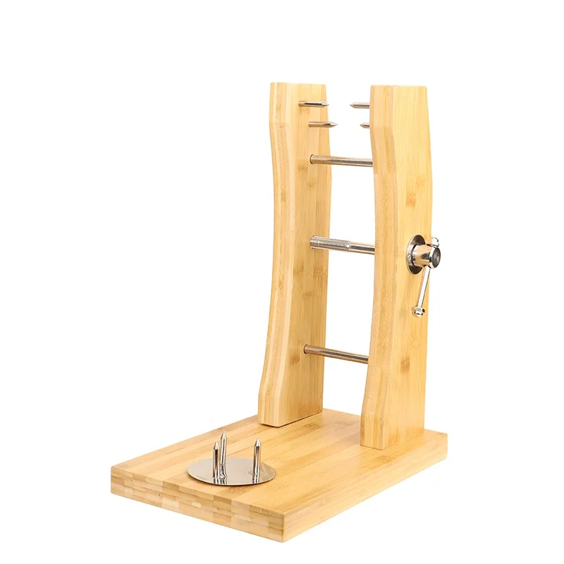 Custom movable eco iron inox bamboo spanish stand Jamon soporte jamonero ham holders