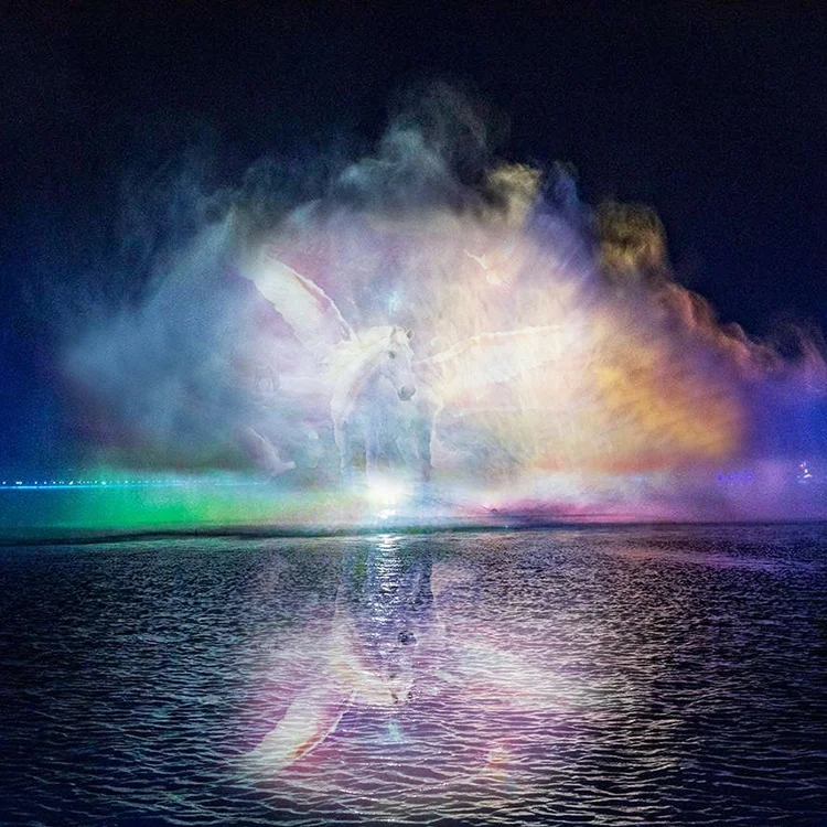 Outdoor Using Graphic Water Curtain Movie 3D Hologram Water Screen Fountain for Projection