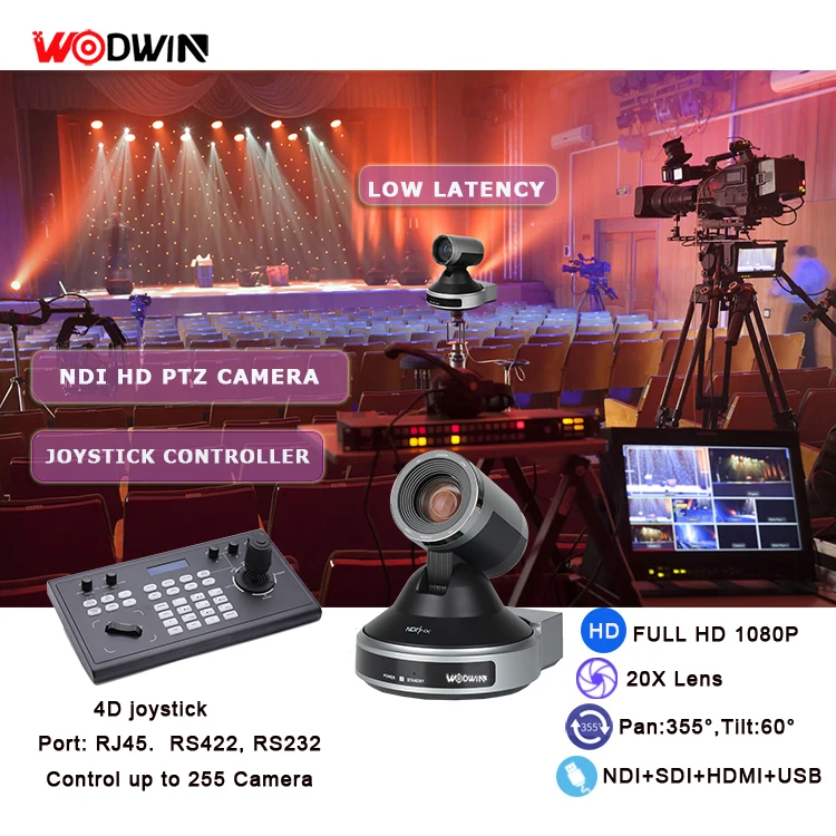 High Quality 12X 20X Optical Zoom USB SDI NDI PTZ Camera For Churches Live Streaming