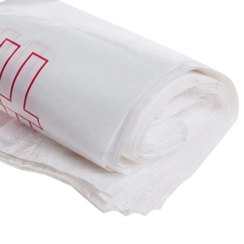Пользовательский дизайн логотипа Оптовая Продажа LDPE/HDPE портативный пластиковый жилет футболка сумка пользовательский размер сумки для покупок