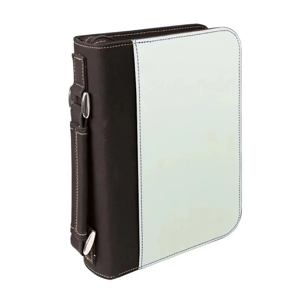 BSCI custom popular church crazy horse pu leather woman man printed  durable bible tote book cover case bag with pen holder