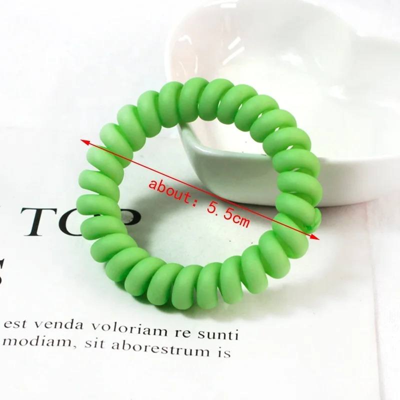 simple and colorful coil shape rubber band elastic telephone hair ties for women and  girls