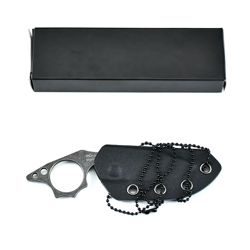 2025 NEW PL Mini EDC Fixed Blade Knife 9Cr18 Steel Necklace Camping Tactical Pocket Knife with K Sheath