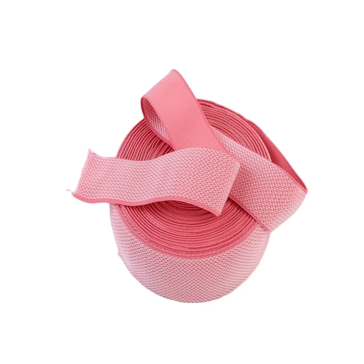 
Pink wool nylon elastic band China factory custom belt high elasticity 