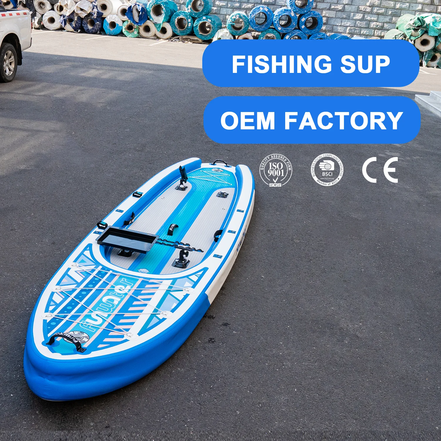 BSCI / CE OEM China supplier wholesale custom Inflatable SUPs For Fishing fiberglass fishing paddle board sup canoe/kayak