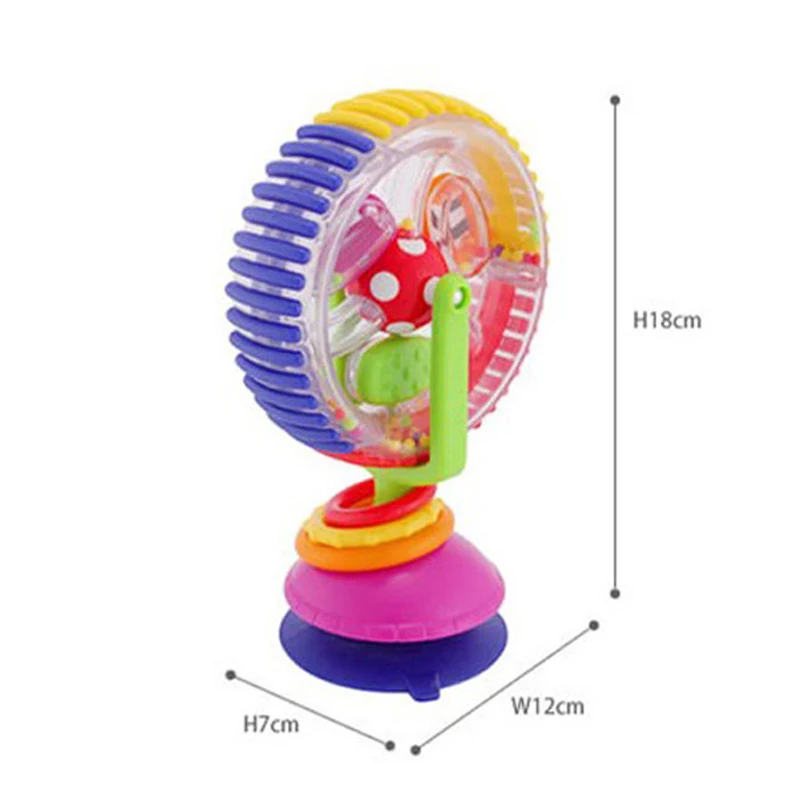 Wonder Wheel Spinner Activity Toy with Suction Cup Baby High Chair Toy Learning Toy for Baby Early Development Feeding Plaything