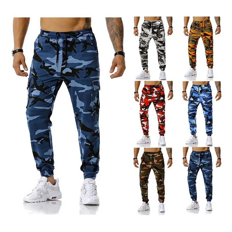 Baggy Camo Cargo Pants For Men Cargo Jogger Pants De Hombre Camo Sweatpants Cotton Sweatpants With Cargo Pockets