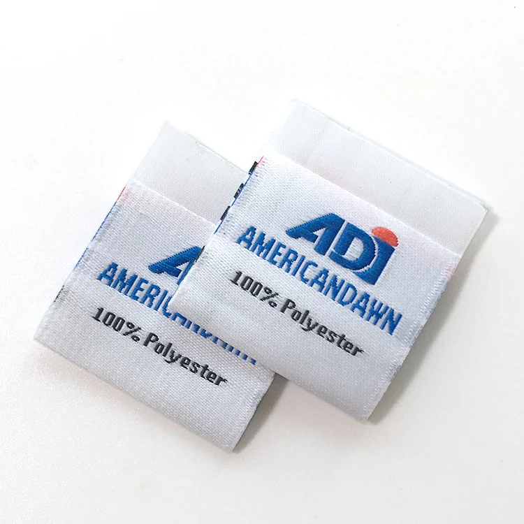 Personalized Loop Fold Cloth Wash Instructions Care Woven Labels With Washing Mark