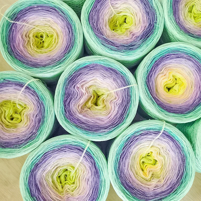 New Factory wholesale space dye Cotton crochet yarn DIY knitting cake ball