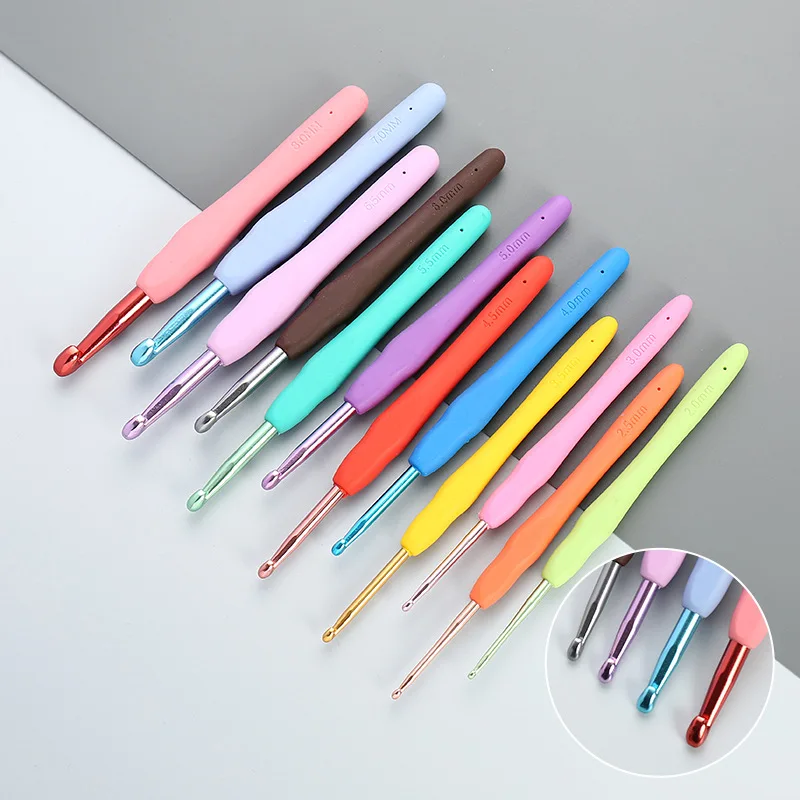 New Style TRP Aluminum Colorful Crochet for Knitting and Accessories Multicolor Knitting Needles Crochet Hook Set