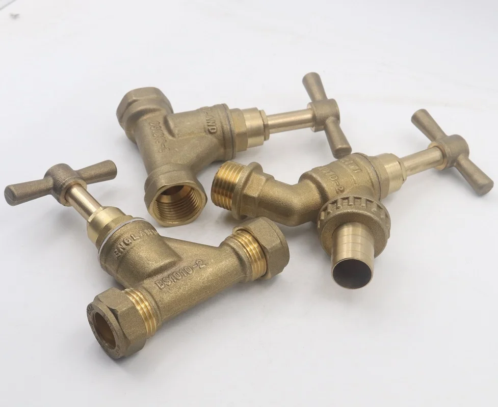 Forged 1/2 female  brass color stop cock valve