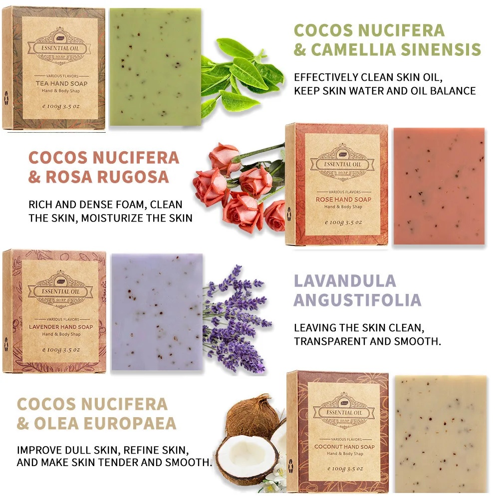 Custom Natural Plant Essential Oils Skin Cleansing Whitening Lightening Handmade Natural Soap