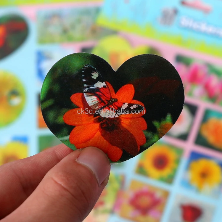 Заводской дизайн на заказ, животные, печать, движущиеся, высокое качество, декоративные, на заказ, 3D, линзовидные наклейки