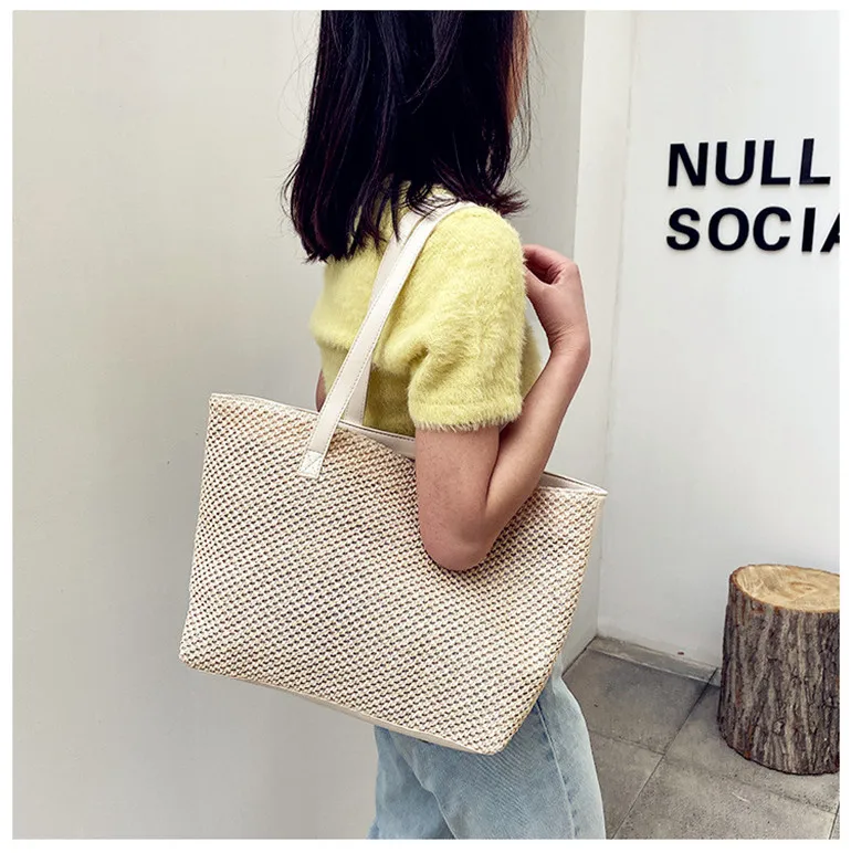 Sac A Main Pour Dames En Plein Air Plage Sacs Paille Tisses Sur La De Voyage fiet Peche коллекция 18 Cabas Rond Tisse