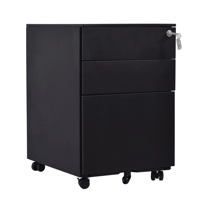 KD Structure Modern Black Metal Mobile Cabinet Customizable School Equipment Filing With Wheels