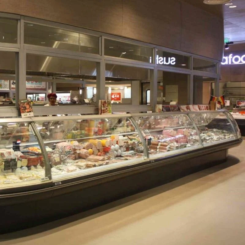 butcher shop meat refrigerator supermarket cooked food refrigerator showcase