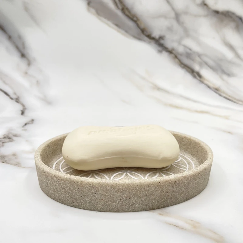 Popular Sandstone Resin Bathroom Accessories 4 Pieces Set For Home  and Hotel