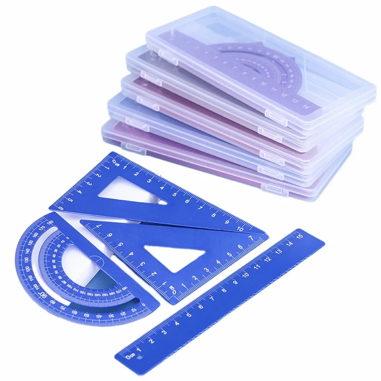 Stationery Aluminum Triangle Ruler Math Geometry Set