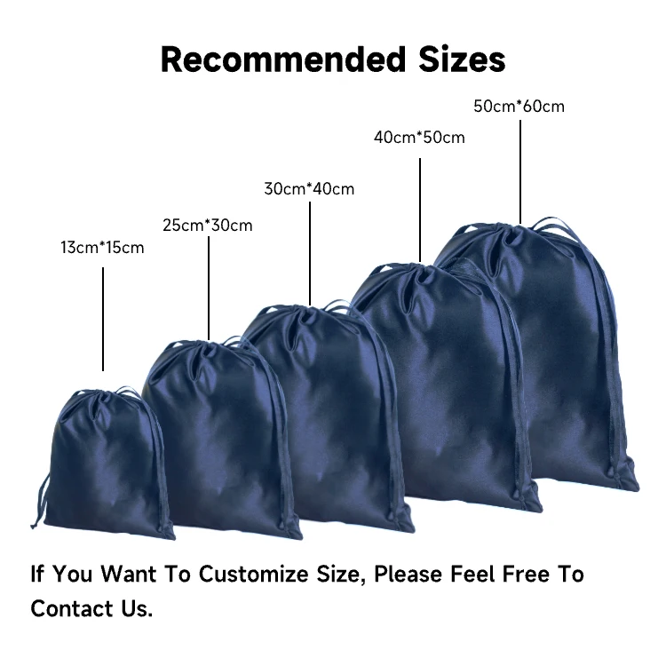 Customized Logo Printed Pink Jewelry Pouch Packaging Satin Drawstring Silk Bags