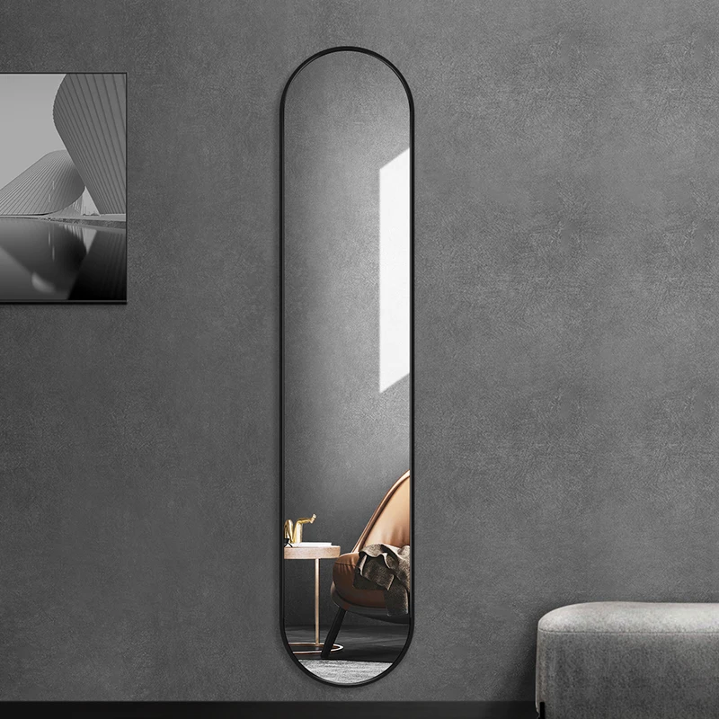 New Design Home Decorative Aluminium Alloy Frame Narrow Mirror Wall Mounted Full Length Mirror Dressing Mirror