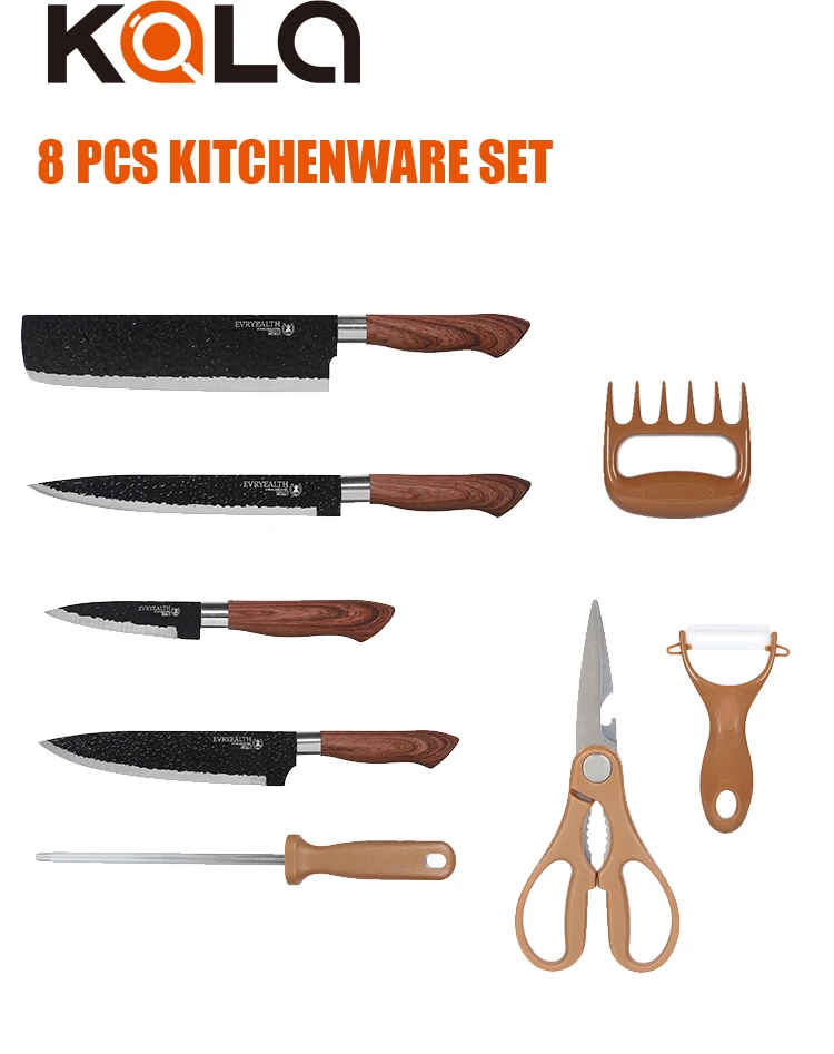 Popular wholesale Kitchen knife set 8-piece business knife set stainless steel double-sided suction Knife Sets