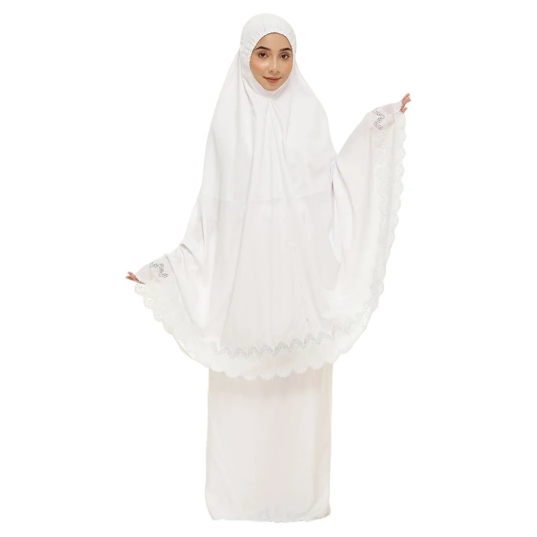 SIPO Hari Solat Ramadan Muslim Prayer Borong Travel Telekung Silk Malaysia Women Singapore Lace Embroidery Traditional
