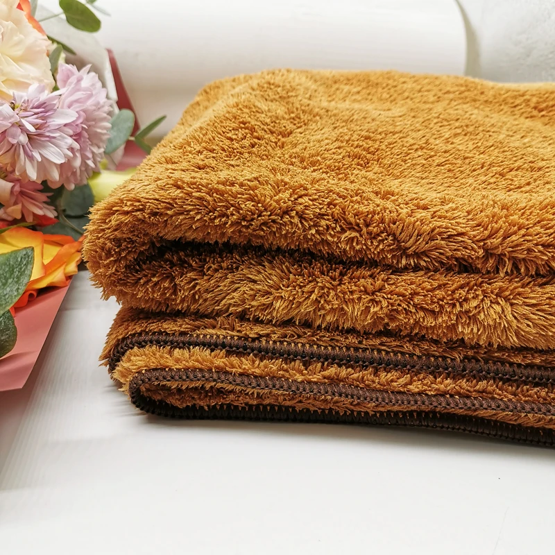 Hot Sale 80% polyester + 20% polyamide  Microfiber Velvet Coral Fleece Fabric Drying Car